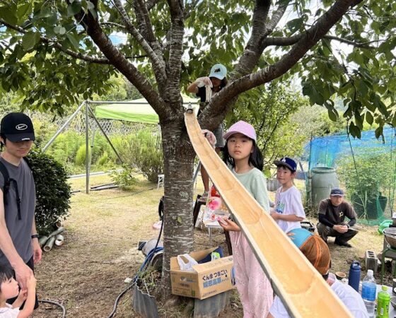 隠れ家避暑地で流しそうめん